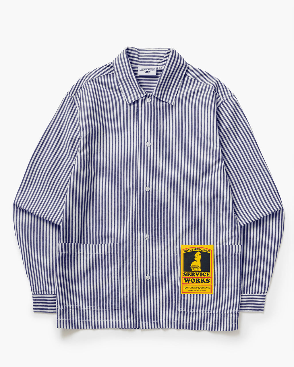Poplin Stripe Waiter Shirt - Royal - Service Works