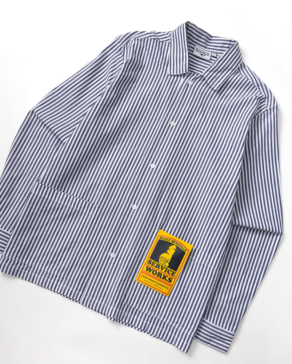 Poplin Stripe Waiter Shirt - Royal - Service Works