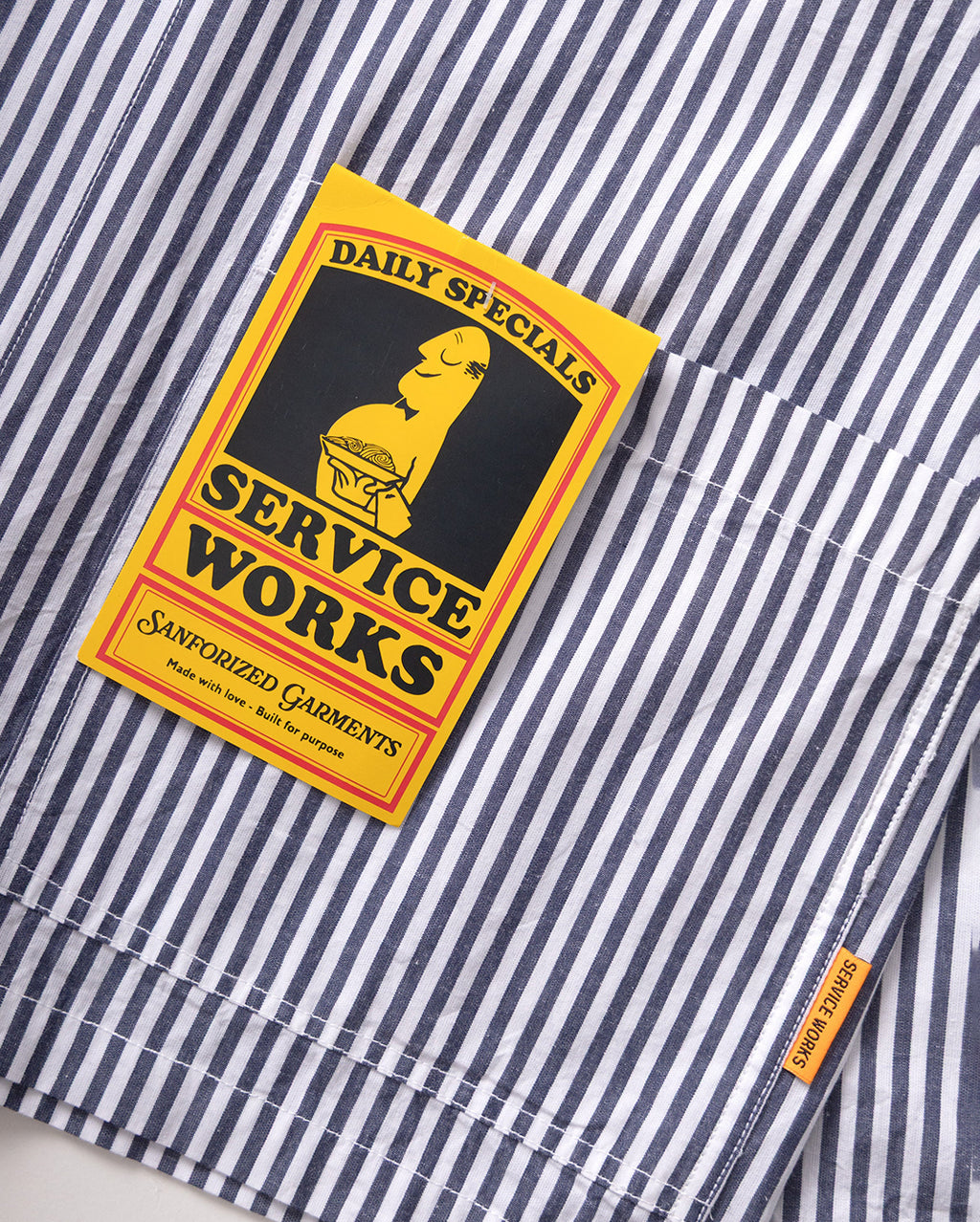 Poplin Stripe Waiter Shirt - Royal - Service Works