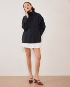 Pull In Nylon Windbreaker - Black - Commonplace Essentials