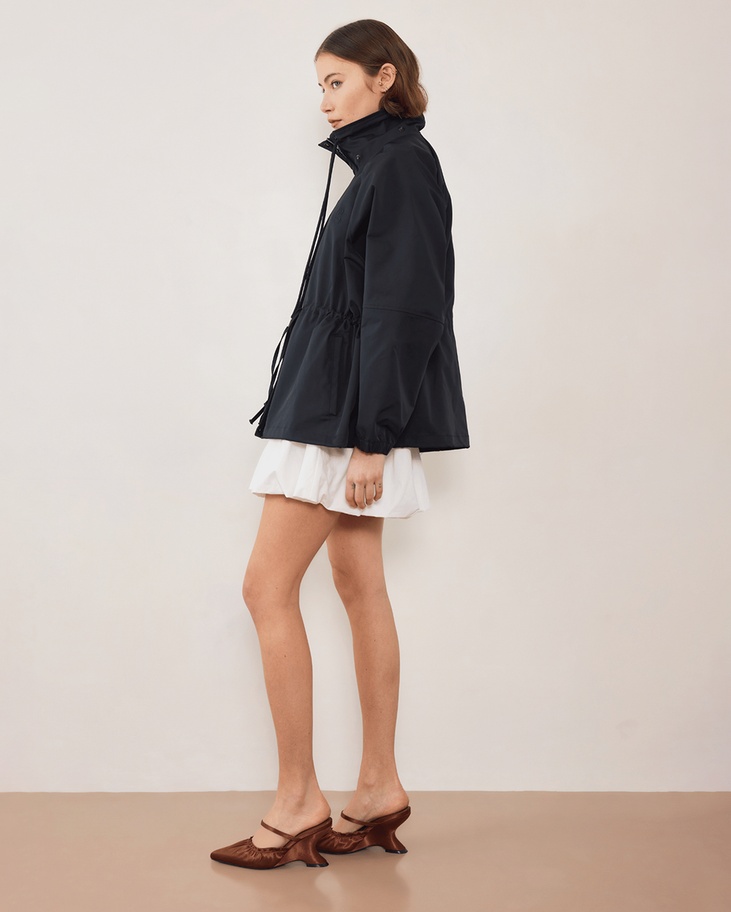Pull In Nylon Windbreaker - Black - Commonplace Essentials