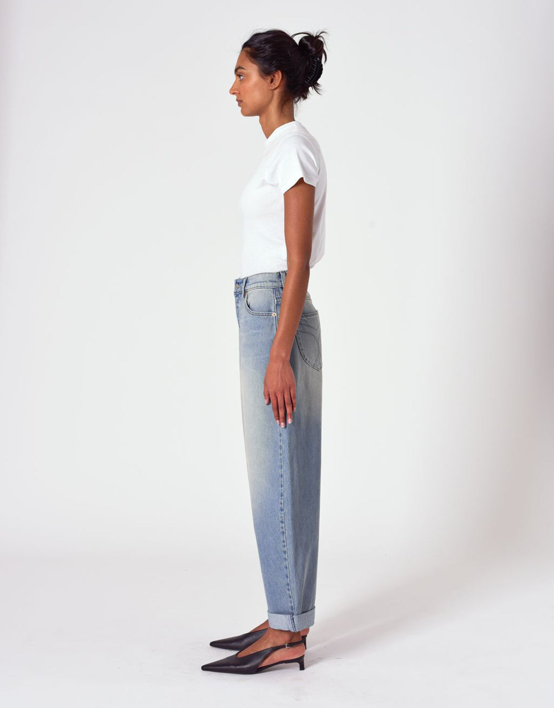 Gigi Turn Up Barrel Denim Jeans - Palace Vintage