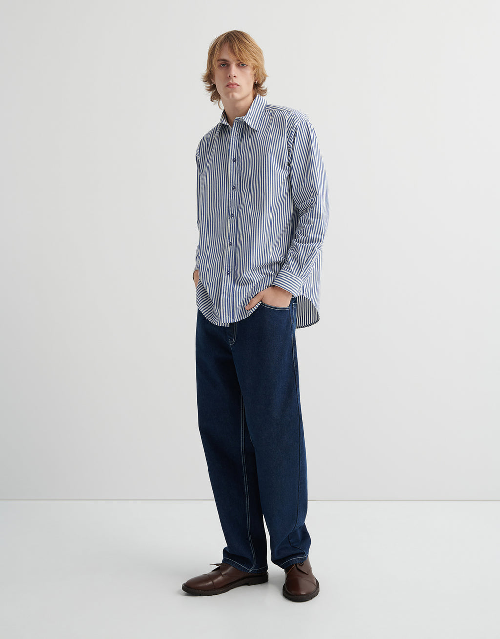 Ralph Shirt - Workwear Stripe by Kowtow - view 5