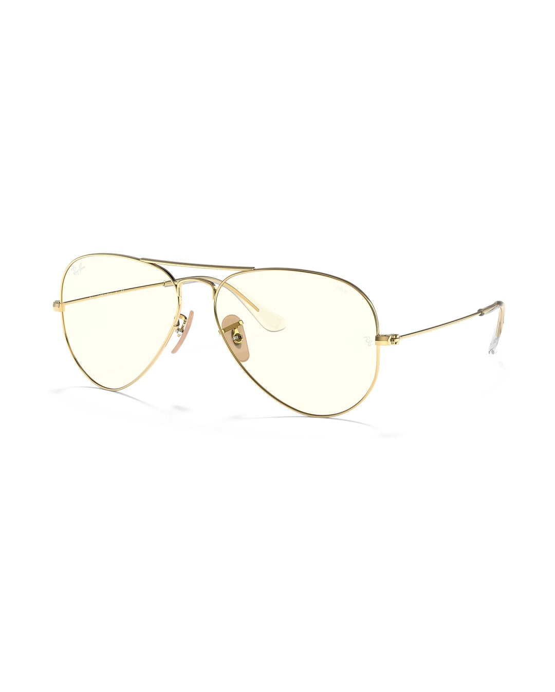 Aviator Large Metal Sunglasses - Arista Gold/Clear Grey - Ray-Ban