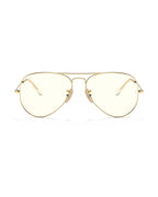 Aviator Large Metal Sunglasses - Arista Gold/Clear Grey - Ray-Ban