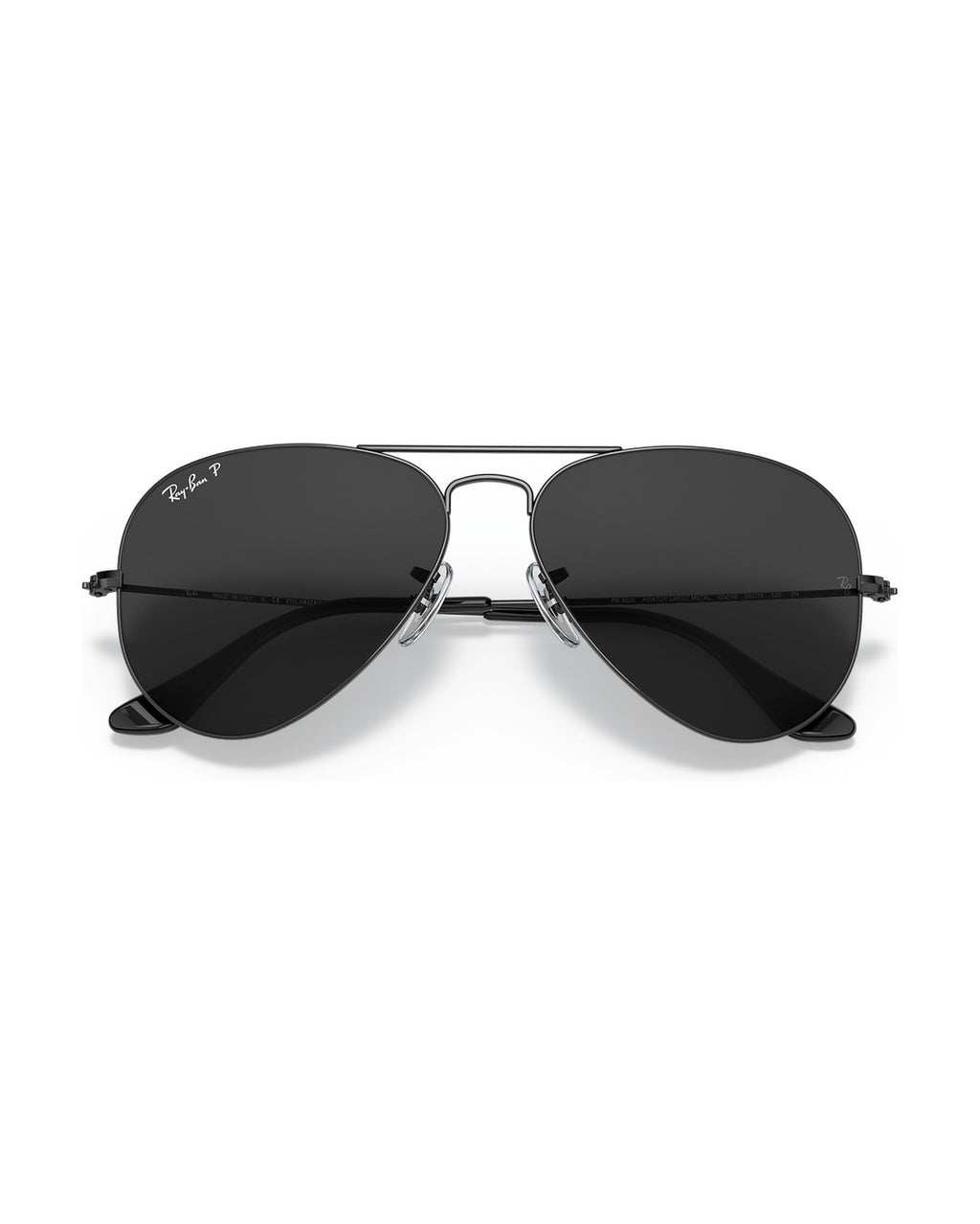Aviator Large Metal Sunglasses - Black/Black Polarised - Ray-Ban