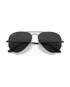 Aviator Large Metal Sunglasses - Black/Black Polarised - Ray-Ban