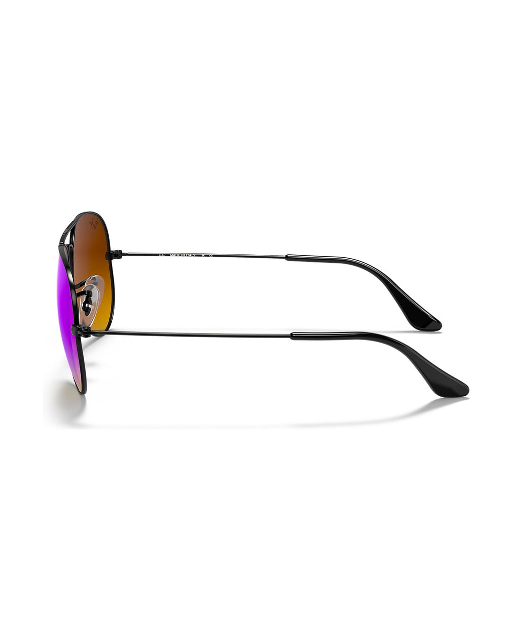 Aviator Large Metal Sunglasses - Black/Brown Gradient Mirror Blue - Ray-Ban