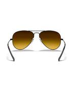 Aviator Large Metal Sunglasses - Black/Brown Gradient Mirror Blue - Ray-Ban