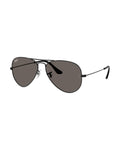 Aviator Large Metal Sunglasses - Black/Dark Grey - Ray-Ban