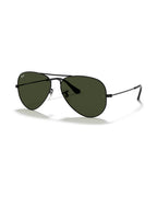 Aviator Large Metal Sunglasses - Black/G-15 Green - Ray-Ban