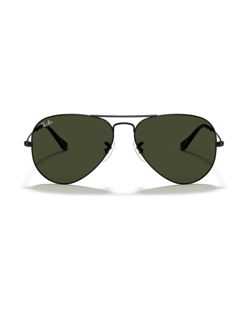 Aviator Large Metal Sunglasses - Black/G-15 Green - Ray-Ban