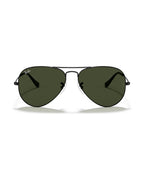 Aviator Large Metal Sunglasses - Black/G-15 Green - Ray-Ban