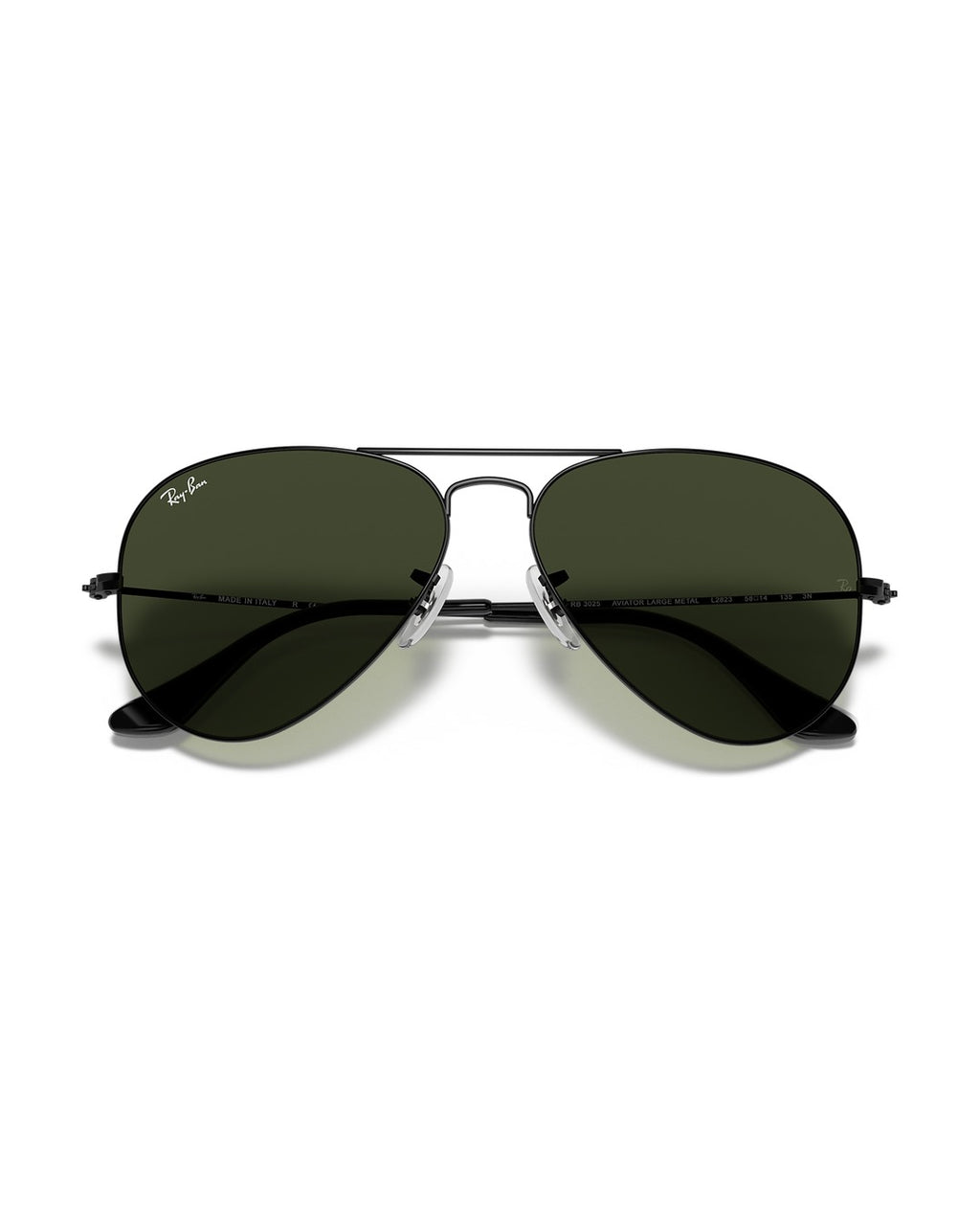 Aviator Large Metal Sunglasses - Black/G-15 Green - Ray-Ban