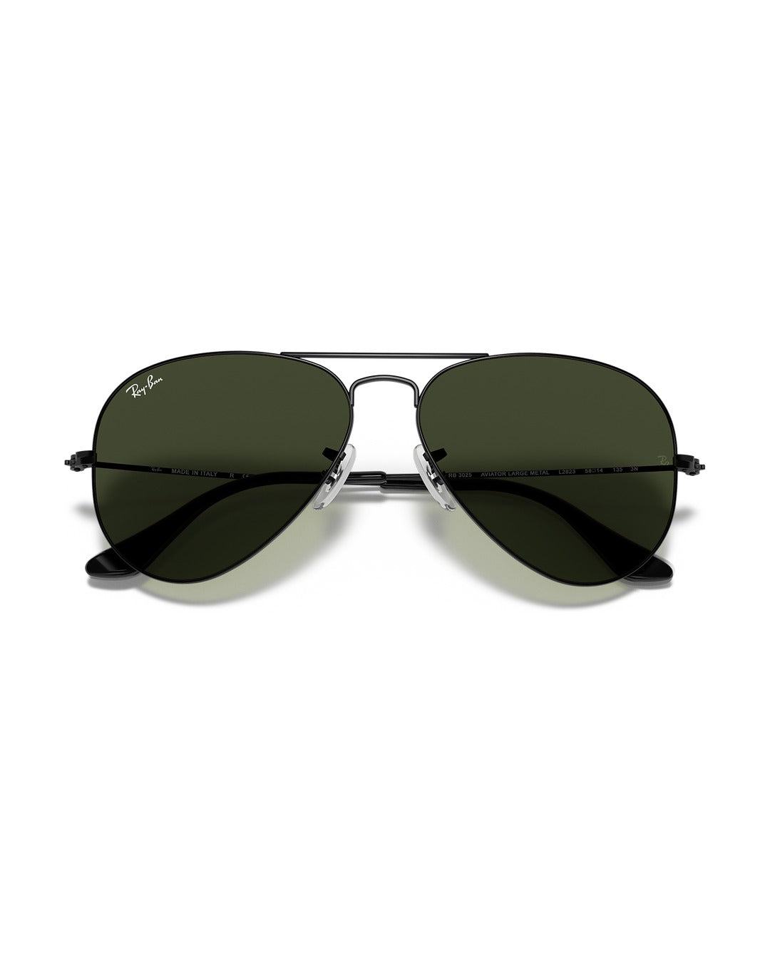 Aviator Large Metal Sunglasses - Black/G-15 Green - Ray-Ban