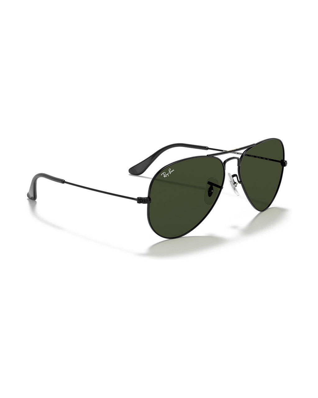 Aviator Large Metal Sunglasses - Black/G-15 Green - Ray-Ban