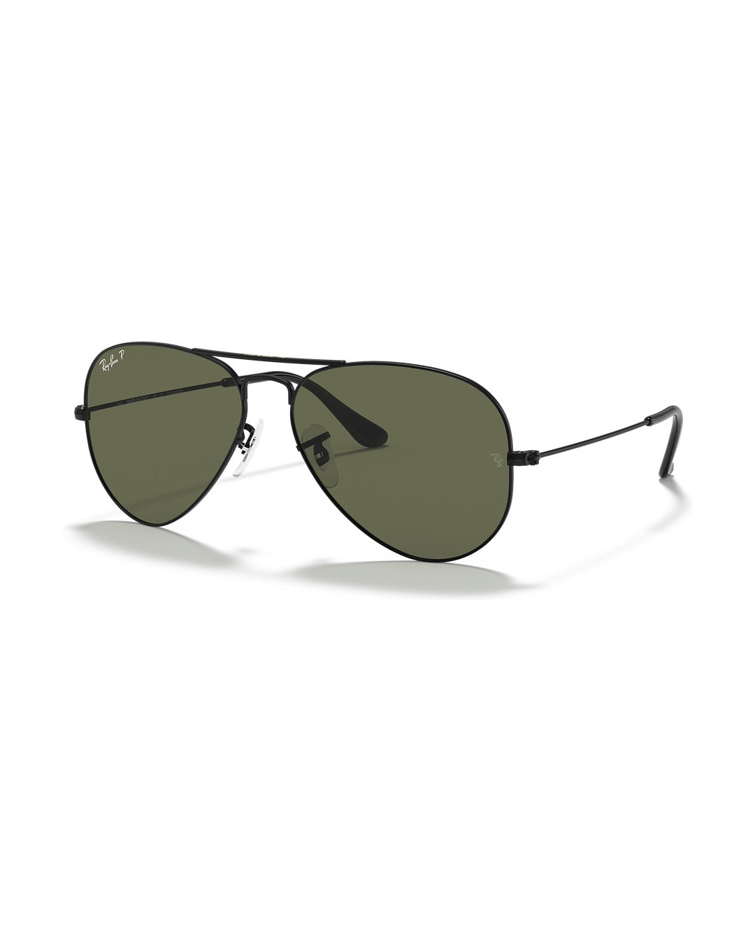 Aviator Large Metal Sunglasses - Black/G-15 Green Polarised - Ray-Ban