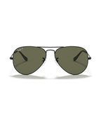 Aviator Large Metal Sunglasses - Black/G-15 Green Polarised - Ray-Ban
