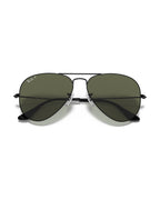 Aviator Large Metal Sunglasses - Black/G-15 Green Polarised - Ray-Ban