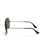 Aviator Large Metal Sunglasses - Black/G-15 Green Polarised - Ray-Ban