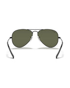 Aviator Large Metal Sunglasses - Black/G-15 Green Polarised - Ray-Ban