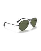 Aviator Large Metal Sunglasses - Black/G-15 Green Polarised - Ray-Ban