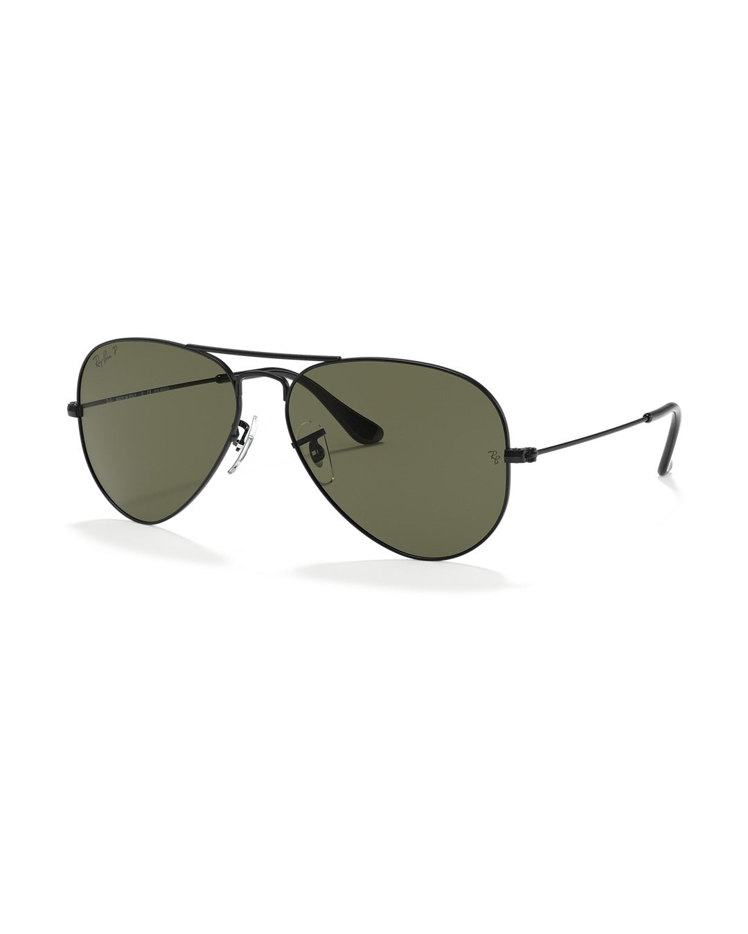 Aviator Large Metal Sunglasses - Black/G-15 Green Polarised - Ray-Ban