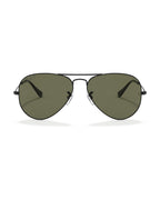 Aviator Large Metal Sunglasses - Black/G-15 Green Polarised - Ray-Ban