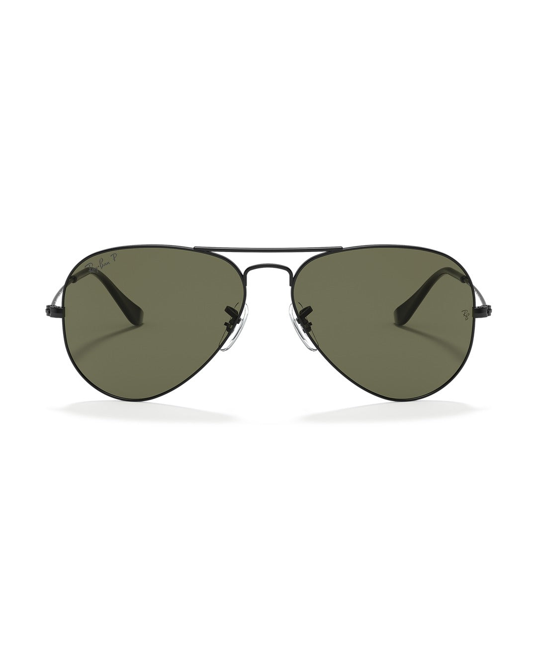 Aviator Large Metal Sunglasses - Black/G-15 Green Polarised - Ray-Ban