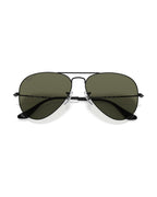 Aviator Large Metal Sunglasses - Black/G-15 Green Polarised - Ray-Ban