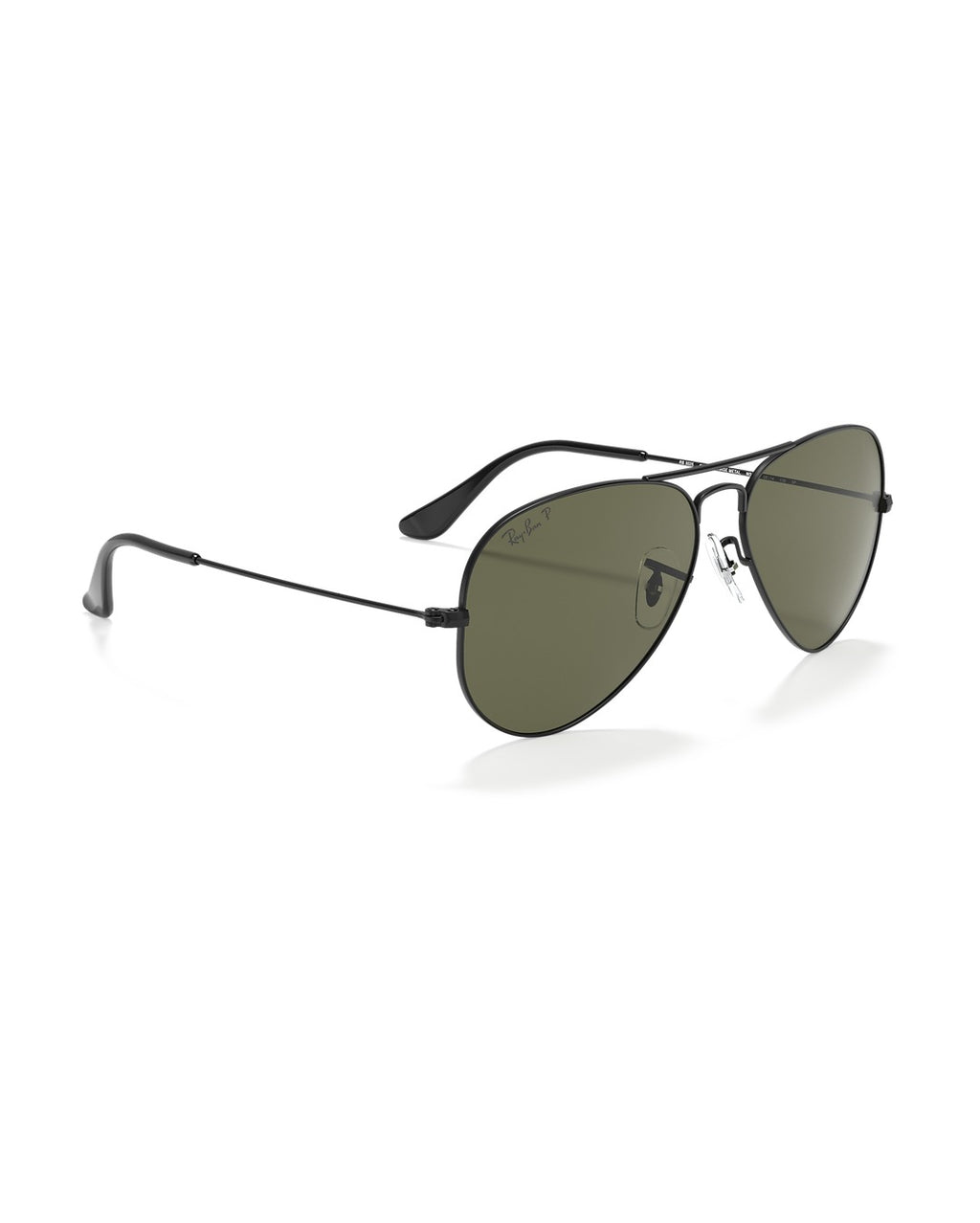Aviator Large Metal Sunglasses - Black/G-15 Green Polarised - Ray-Ban