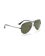 Aviator Large Metal Sunglasses - Black/G-15 Green Polarised - Ray-Ban
