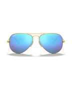 Aviator Large Metal Sunglasses - Gold/Blue Mirror - Ray-Ban