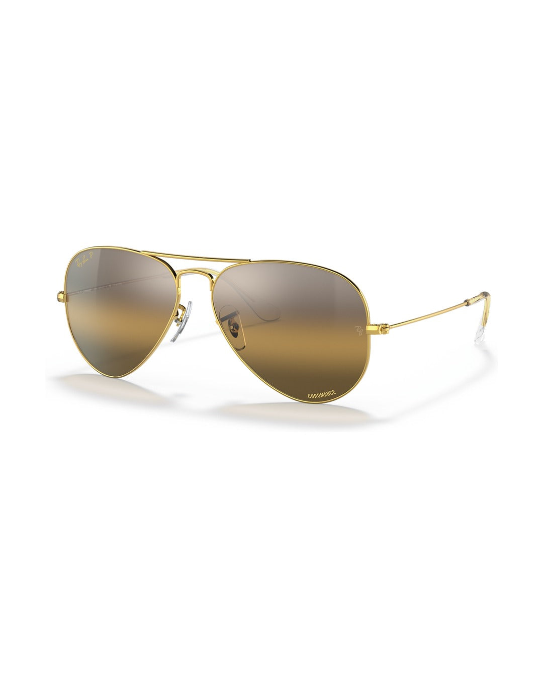 Aviator Large Metal Sunglasses - Gold/Silver & Brown Polarised+ - Ray-Ban