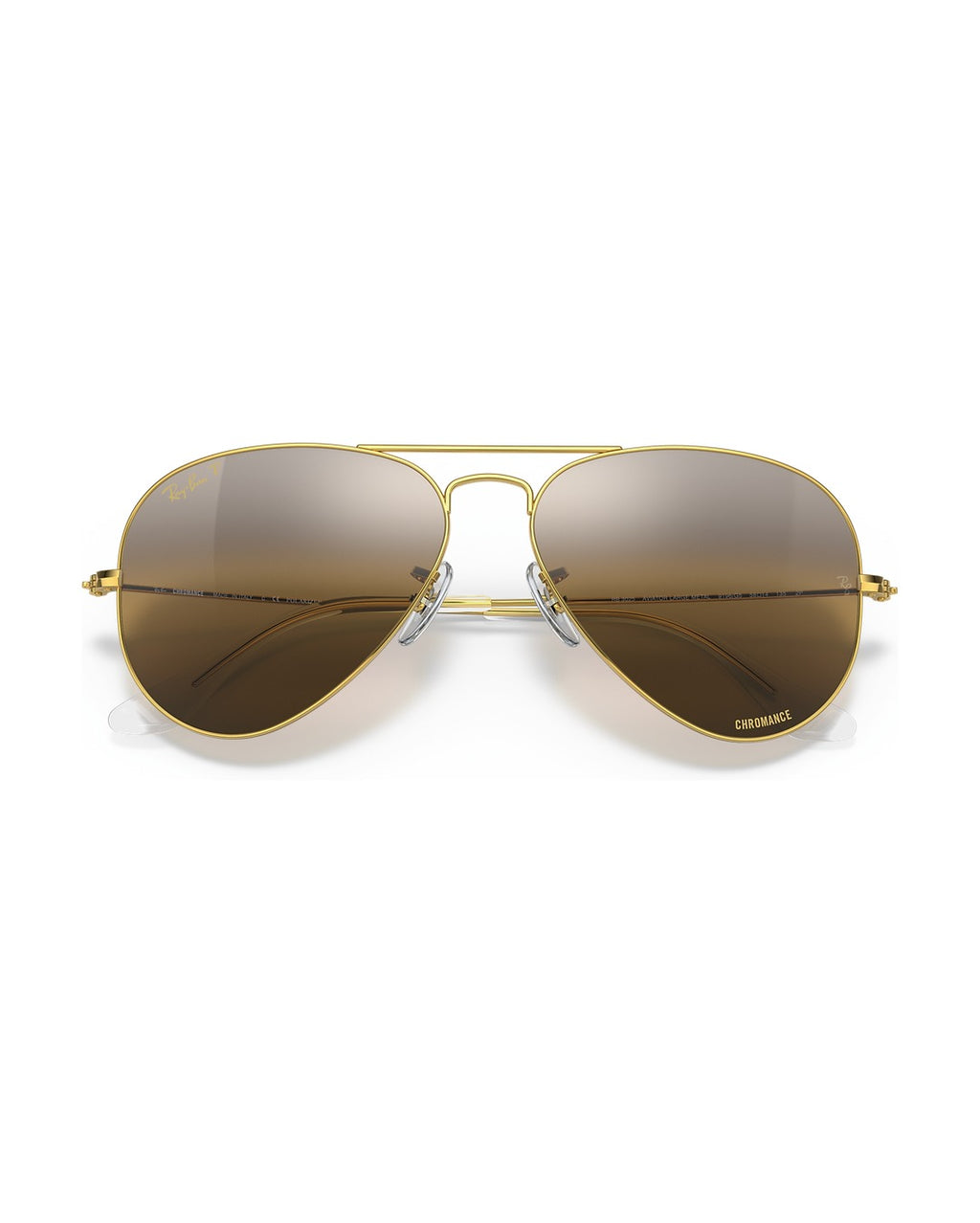 Aviator Large Metal Sunglasses - Gold/Silver & Brown Polarised+ - Ray-Ban