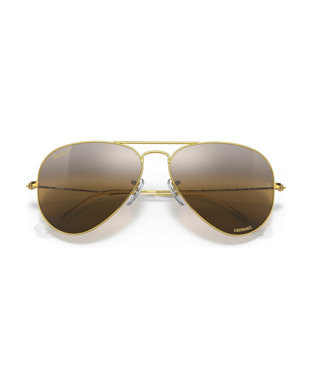 Aviator Large Metal Sunglasses - Gold/Silver & Brown Polarised+ - Ray-Ban
