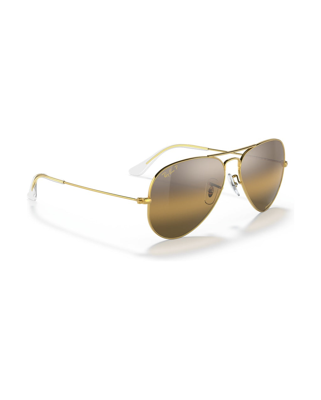Aviator Large Metal Sunglasses - Gold/Silver & Brown Polarised+ - Ray-Ban