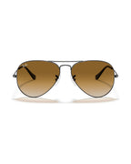 Aviator Large Metal Sunglasses - Gunmetal/Light Brown Gradient - Ray-Ban