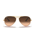 Aviator Large Metal Sunglasses - Light Brown/Solid Color - Ray-Ban