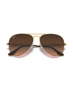 Aviator Large Metal Sunglasses - Light Brown/Solid Color - Ray-Ban