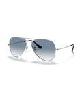 Aviator Large Metal Sunglasses - Silver/Light Blue Gradient - Ray-Ban