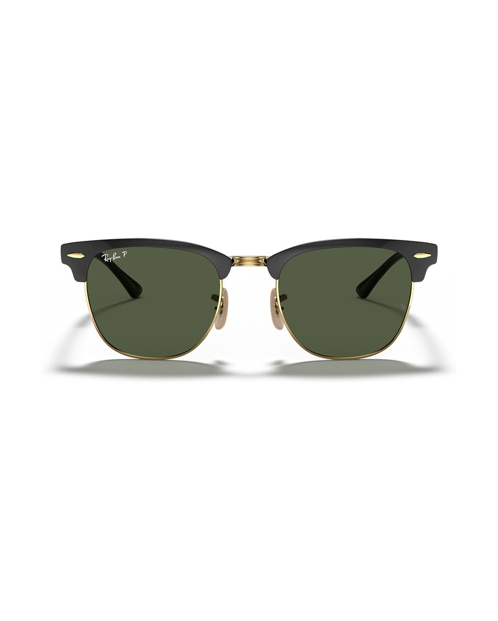 Clubmaster Metal Sunglasses - Black On Gold/G-15 Green Polarised - Ray-Ban