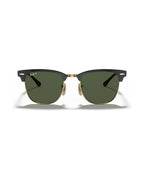 Clubmaster Metal Sunglasses - Black On Gold/G-15 Green Polarised - Ray-Ban