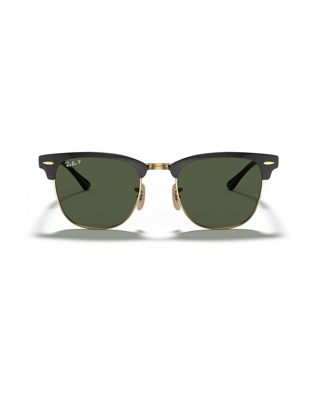 Clubmaster Metal Sunglasses - Black On Gold/G-15 Green Polarised - Ray-Ban