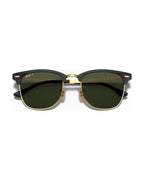 Clubmaster Metal Sunglasses - Black On Gold/G-15 Green Polarised - Ray-Ban