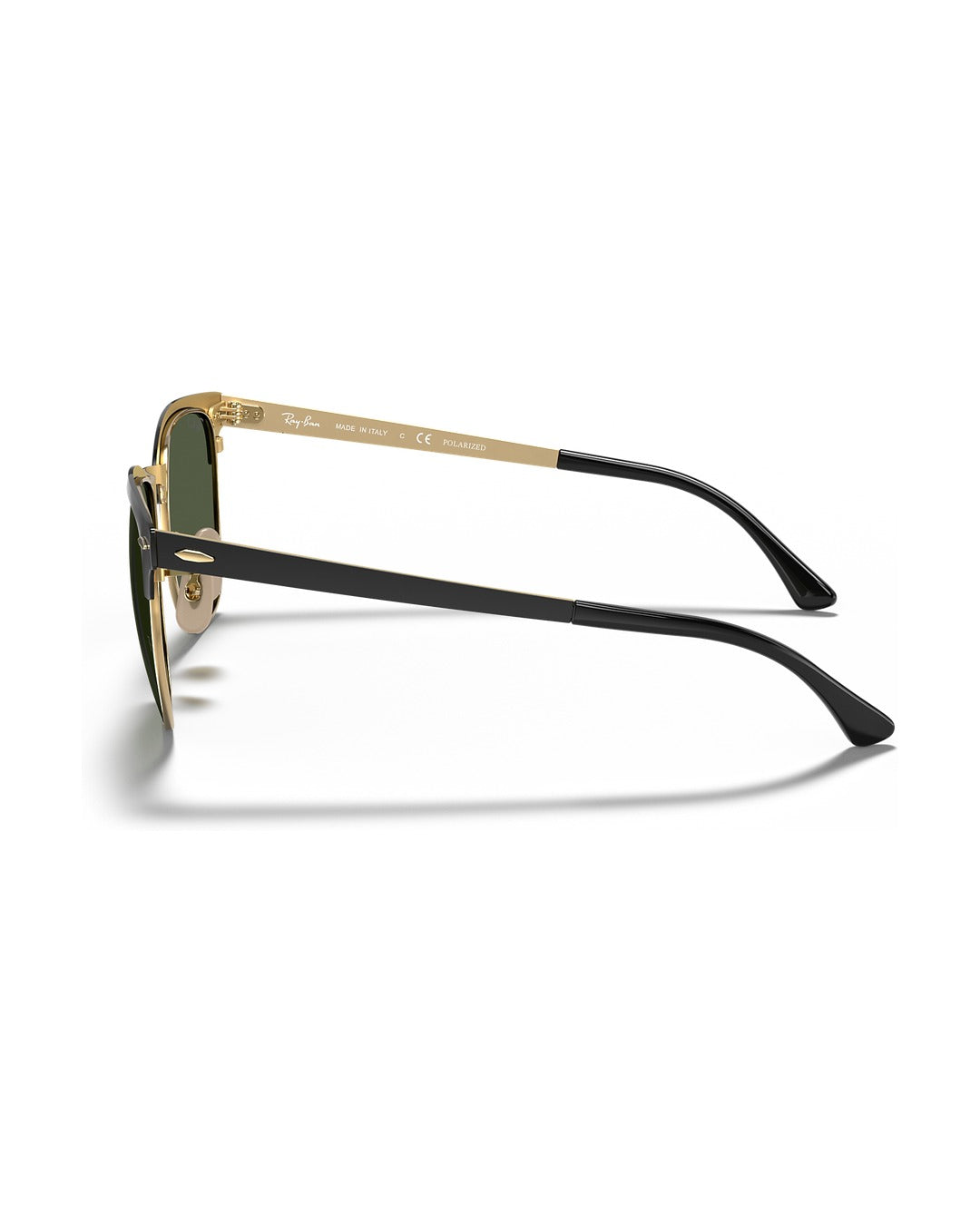 Clubmaster Metal Sunglasses - Black On Gold/G-15 Green Polarised - Ray-Ban
