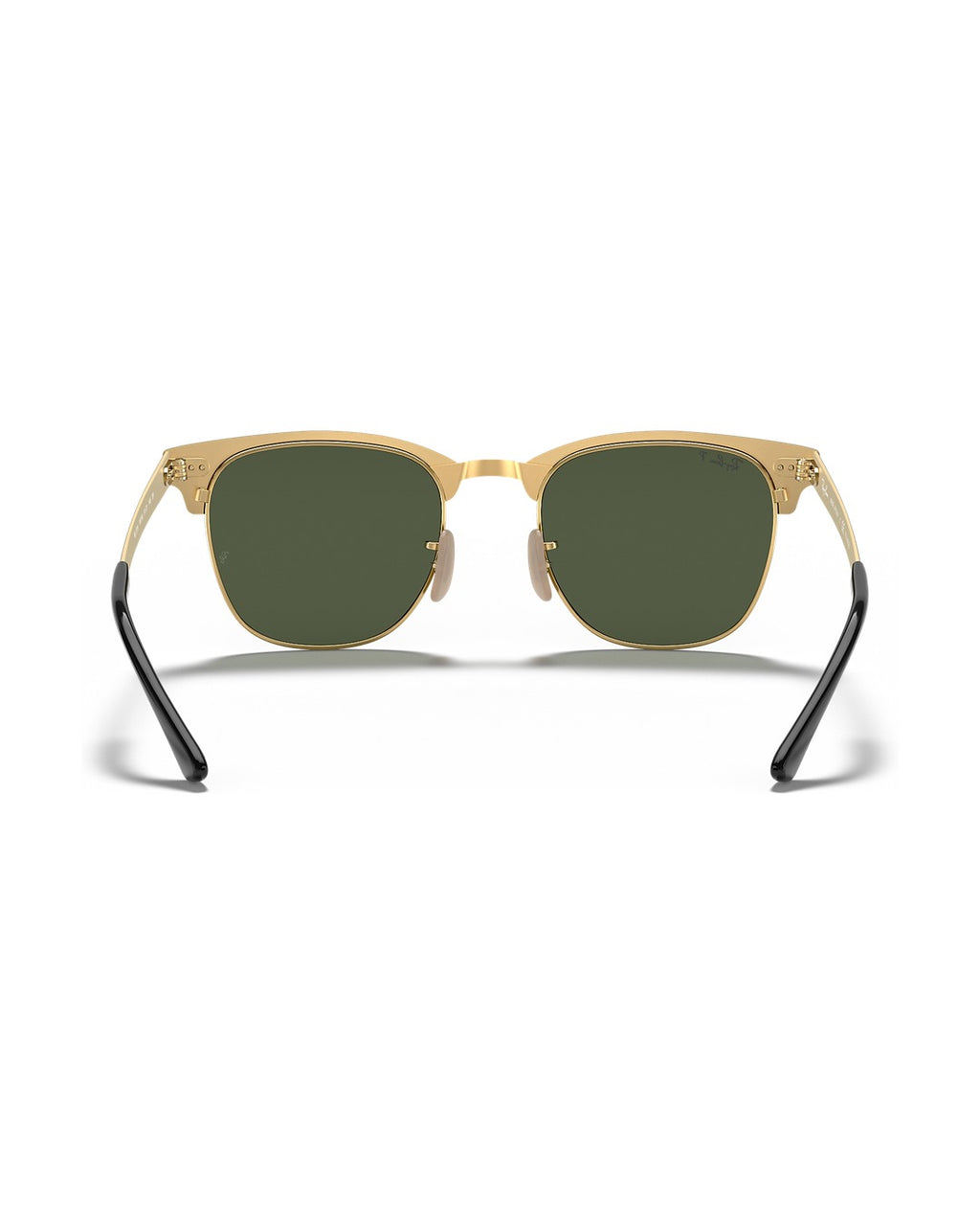 Clubmaster Metal Sunglasses - Black On Gold/G-15 Green Polarised - Ray-Ban