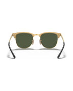 Clubmaster Metal Sunglasses - Black On Gold/G-15 Green Polarised - Ray-Ban