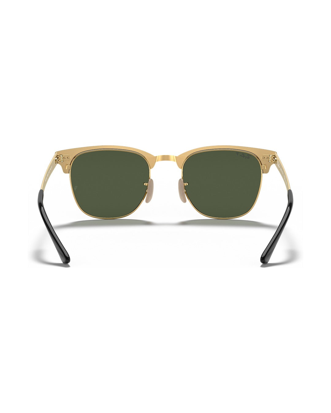 Clubmaster Metal Sunglasses - Black On Gold/G-15 Green Polarised - Ray-Ban