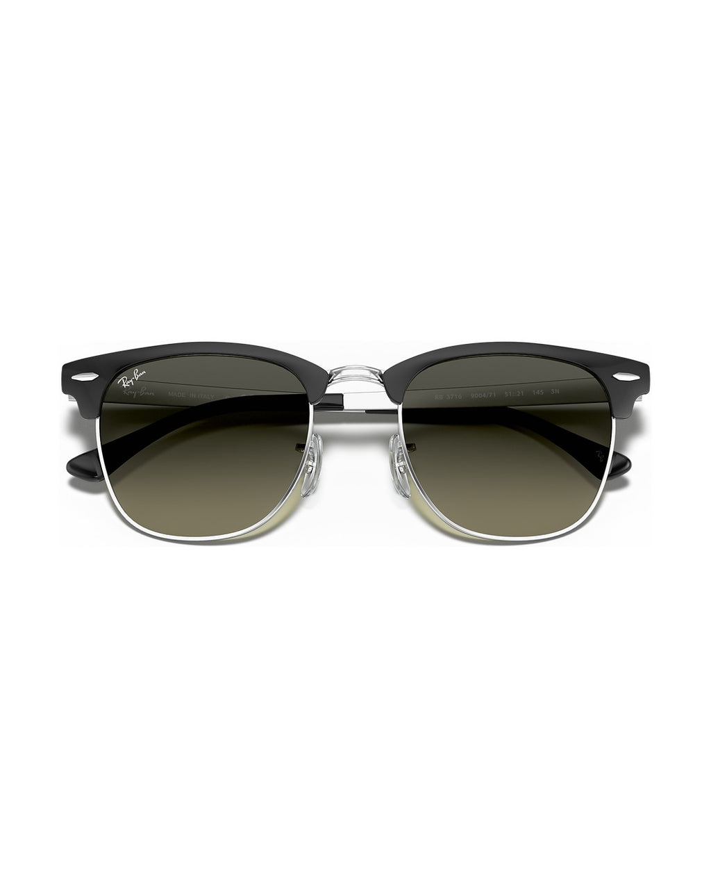 Clubmaster Metal Sunglasses - Black On Silver/Grey Gradient - Ray-Ban